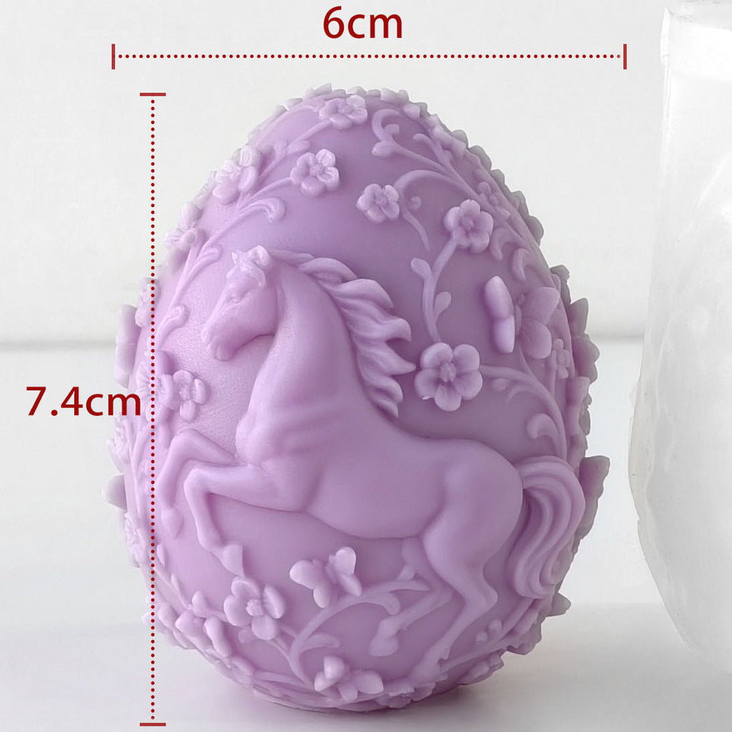 Handmade Easter Egg Embossed Candle