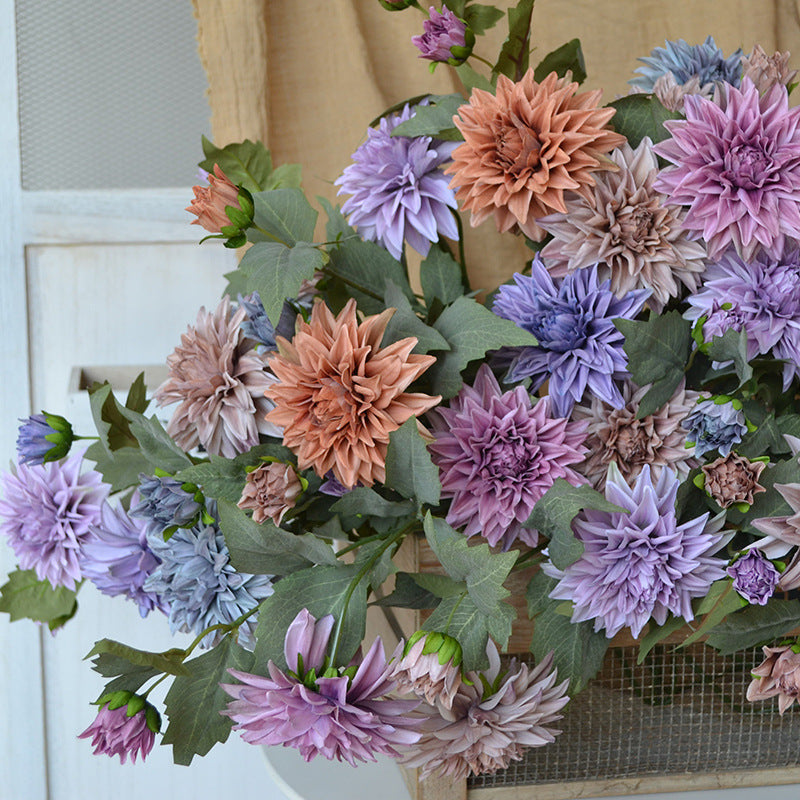 26 Zoll künstliche Dahlienblüten, 6er-Set
