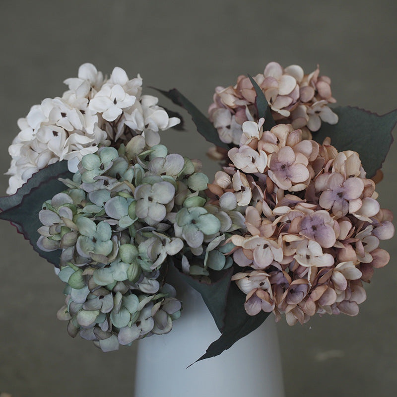 Juego de 6 flores de hortensia otoñal de imitación de 14"