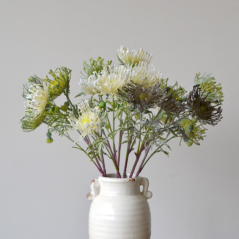 25" künstliche Nadelkissenblumen, 3er-Set