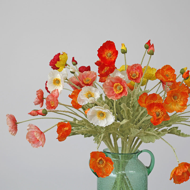 23-Zoll-Kunstmohnblumen-Set mit 6 Stück