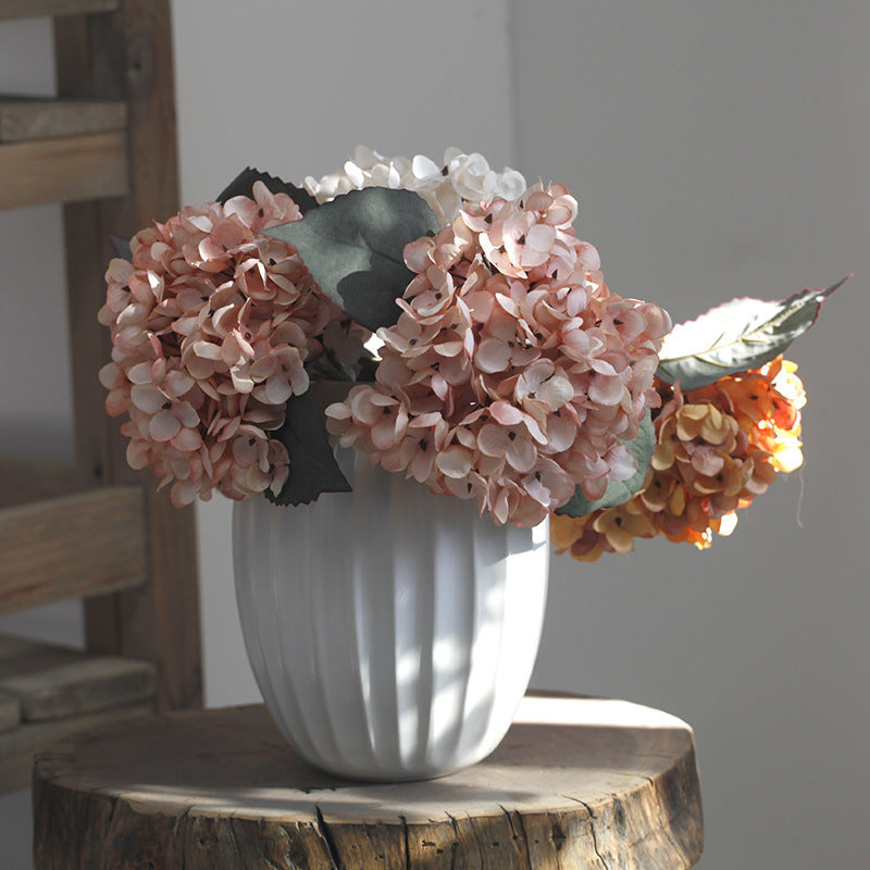 Juego de 6 flores de hortensia otoñal de imitación de 14"