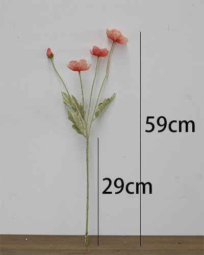23-Zoll-Kunstmohnblumen-Set mit 6 Stück