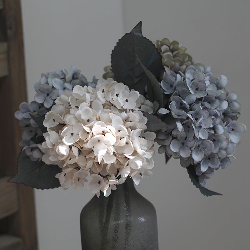 Juego de 6 flores de hortensia otoñal de imitación de 14"