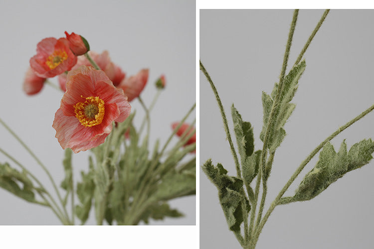 23-Zoll-Kunstmohnblumen-Set mit 6 Stück