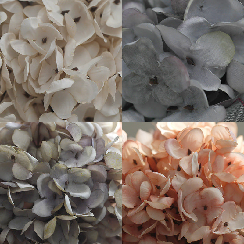 Juego de 6 flores de hortensia otoñal de imitación de 14"