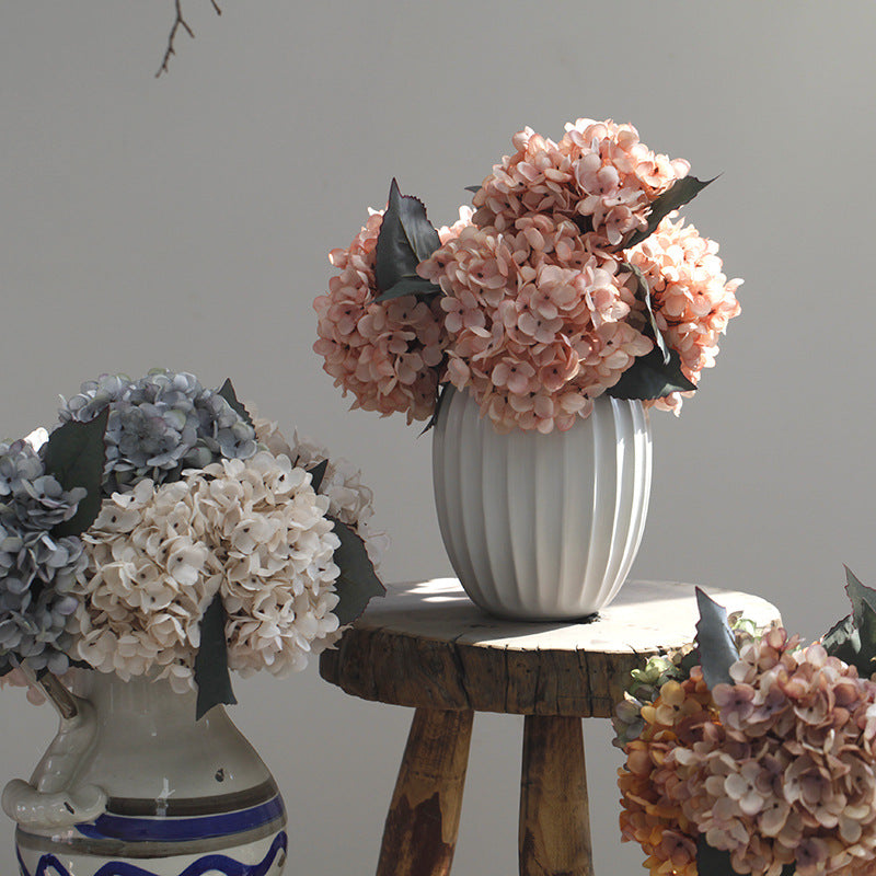Juego de 6 flores de hortensia otoñal de imitación de 14"