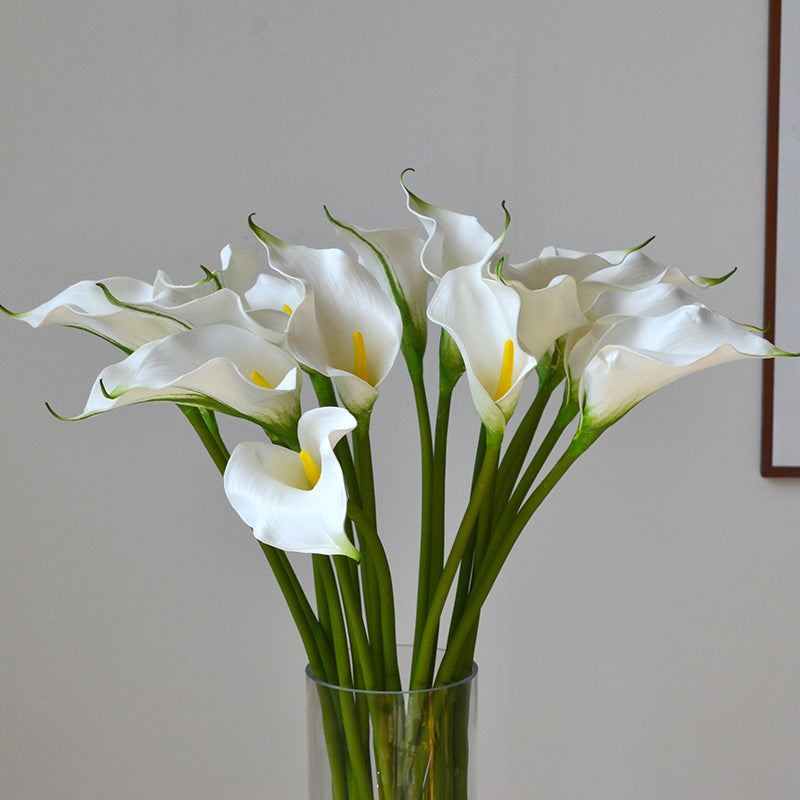 Juego de 10 flores artificiales de lirio de cala de tacto real de 20"/25"