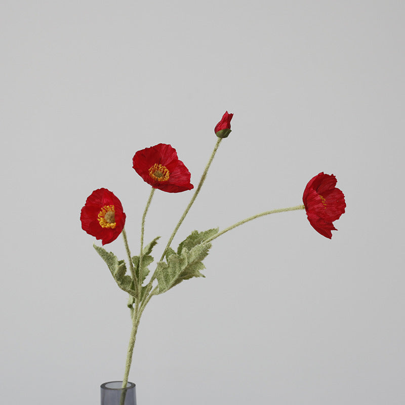 23-Zoll-Kunstmohnblumen-Set mit 6 Stück