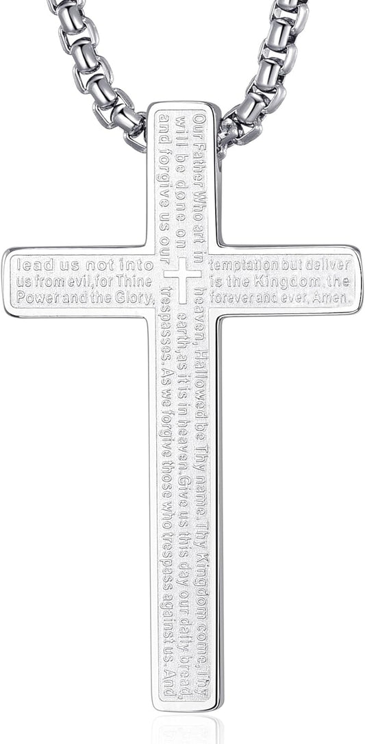 Halskette mit Anhänger in Form des Vaterunsers (Kreuz) für Damen und Herren 