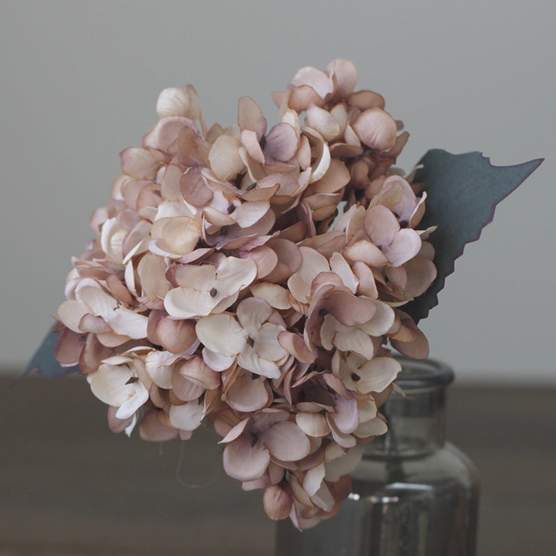 Juego de 6 flores de hortensia otoñal de imitación de 14"