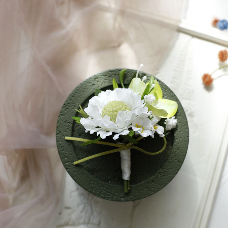 White Rose Corsage, Artificial Flower Corsage, Wedding Ceremony, Anniversary Ball, Formal Dinner Corsage