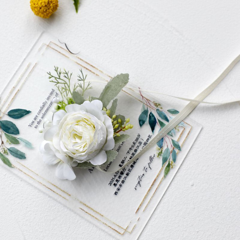 White Rose Corsage, Artificial Flower Corsage, Wedding Ceremony, Anniversary Ball, Formal Dinner Corsage