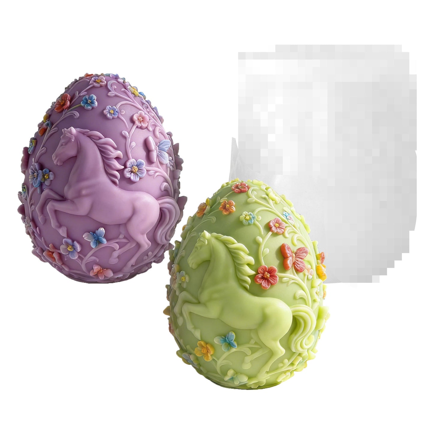 Handmade Easter Egg Embossed Candle