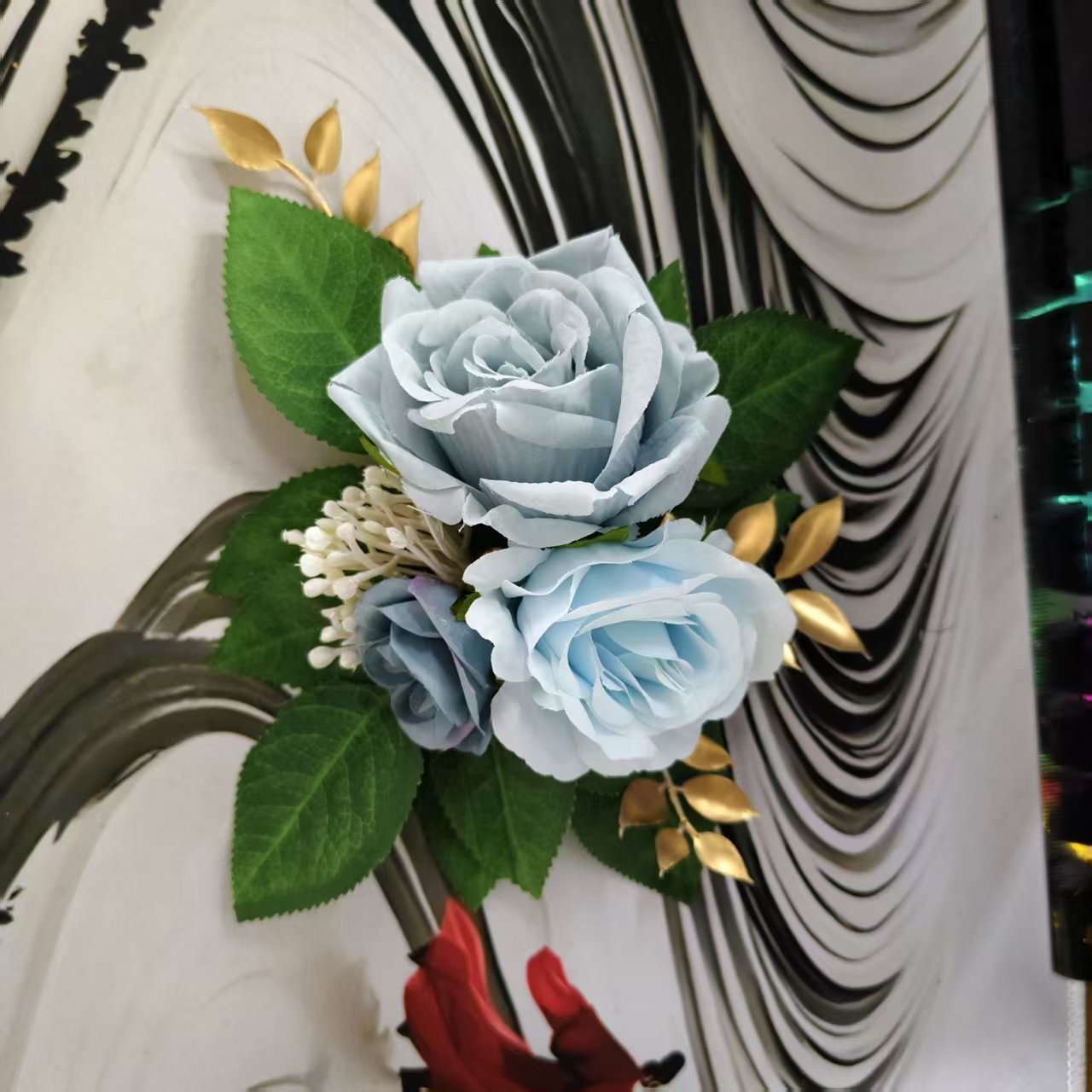 Künstliche Blumendekorationen, Requisiten für Hochzeitstortenfotografie, Blumenständer, Dekorationen für geschwungene Wege