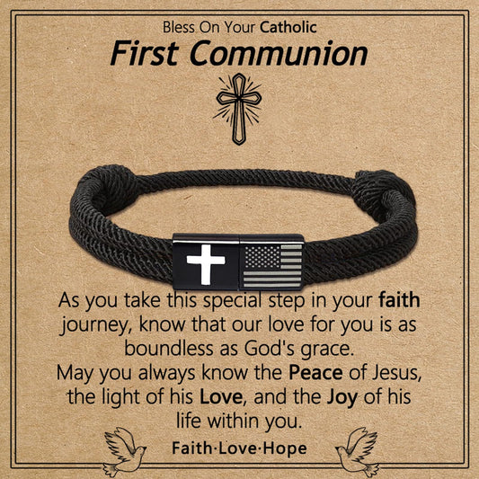 Armband mit amerikanischer Flagge und Kreuz 