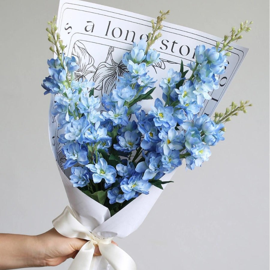 33" blau beflocktes Rittersporn