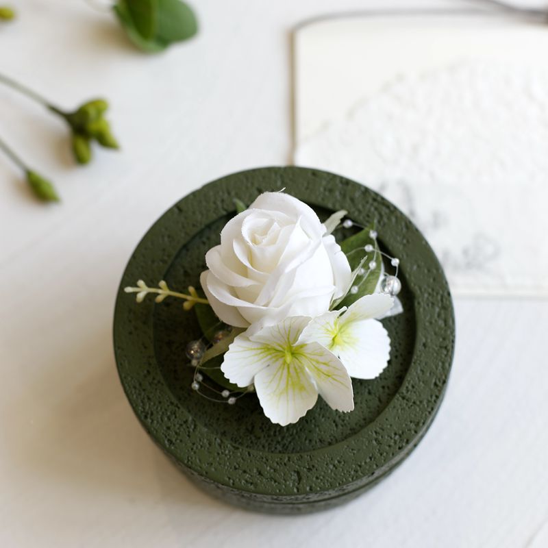 White Rose Corsage, Artificial Flower Corsage, Wedding Ceremony, Anniversary Ball, Formal Dinner Corsage