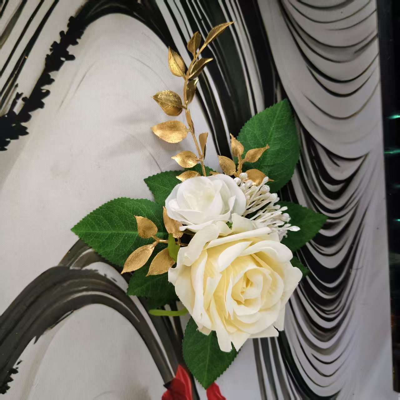 Künstliche Blumendekorationen, Requisiten für Hochzeitstortenfotografie, Blumenständer, Dekorationen für geschwungene Wege