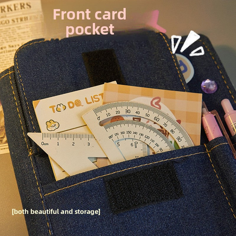 Retro Denim Cover Four-Panel Notebook