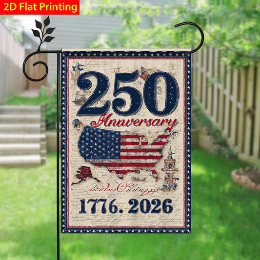 United States 250th Anniversary Garden Flag, Liberty Garden Patriotic Commemorative Flag, 1776-2026 Anniversary Edition, 12 x 18 inches