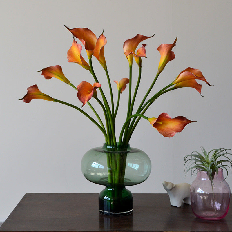 Juego de 10 flores artificiales de lirio de cala de tacto real de 20"/25"