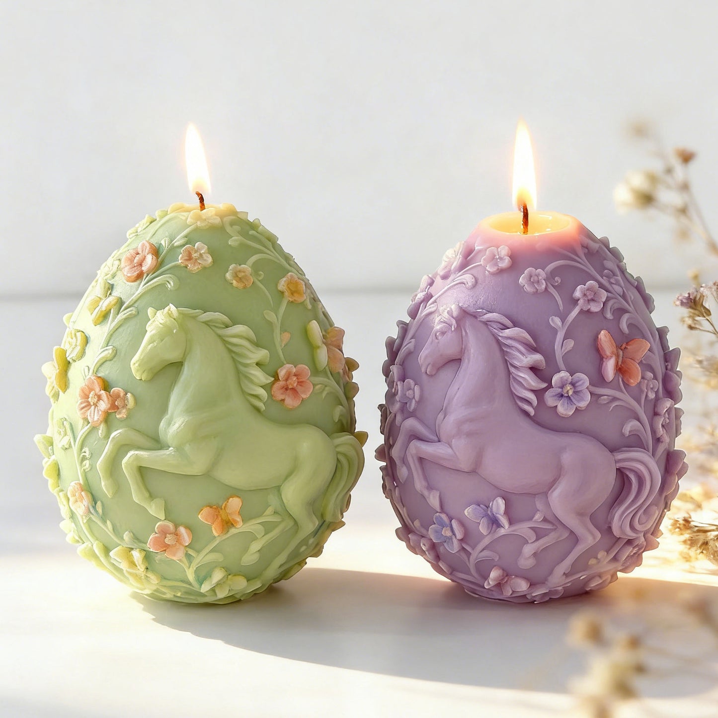 Handmade Easter Egg Embossed Candle