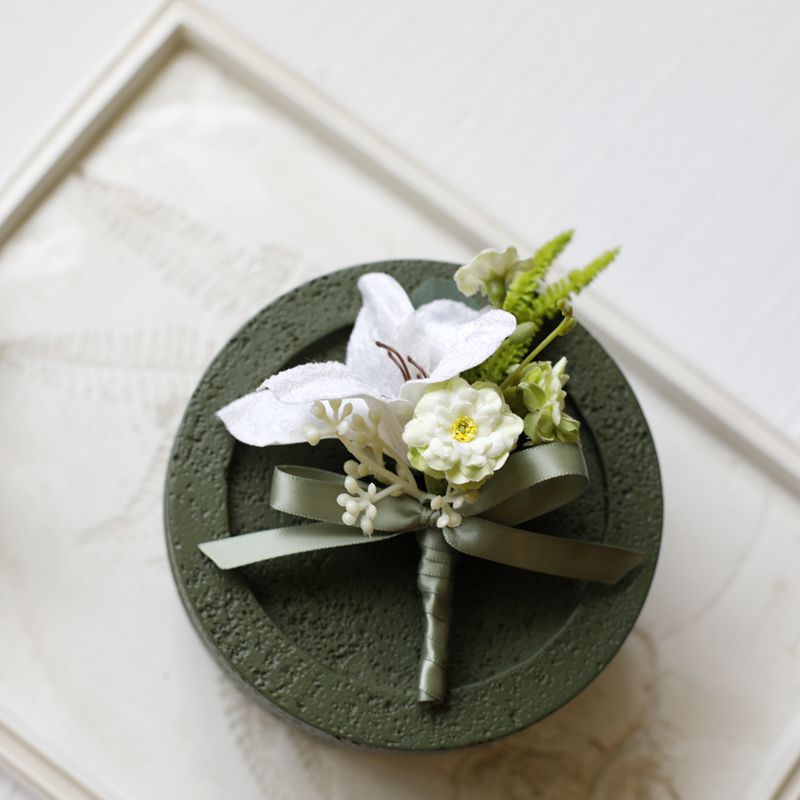 White Rose Corsage, Artificial Flower Corsage, Wedding Ceremony, Anniversary Ball, Formal Dinner Corsage