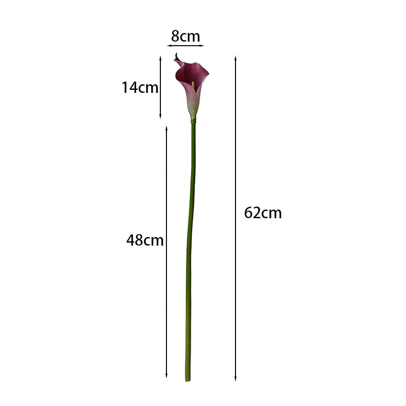 Juego de 10 flores artificiales de lirio de cala de tacto real de 20"/25"