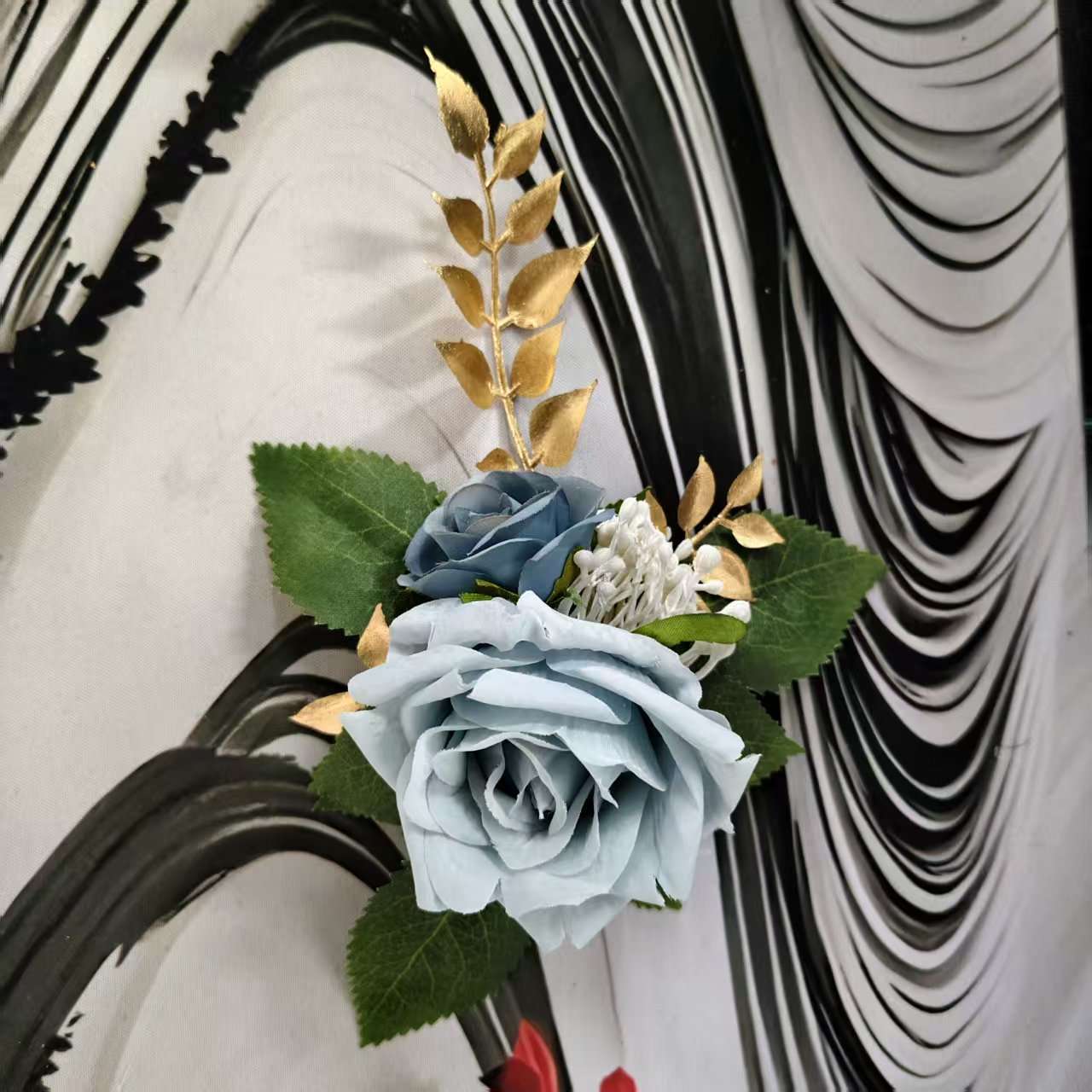 Künstliche Blumendekorationen, Requisiten für Hochzeitstortenfotografie, Blumenständer, Dekorationen für geschwungene Wege